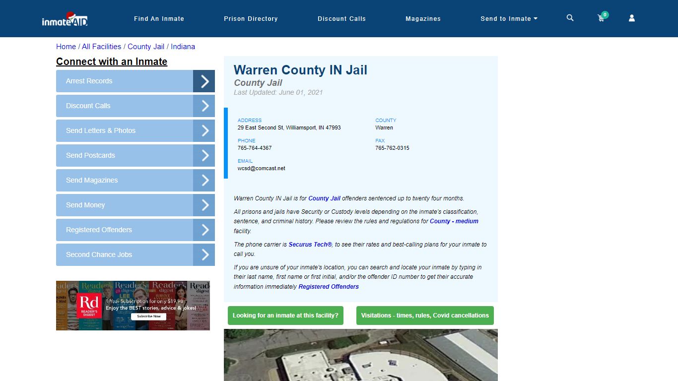 Warren County IN Jail - Inmate Locator - Williamsport, IN